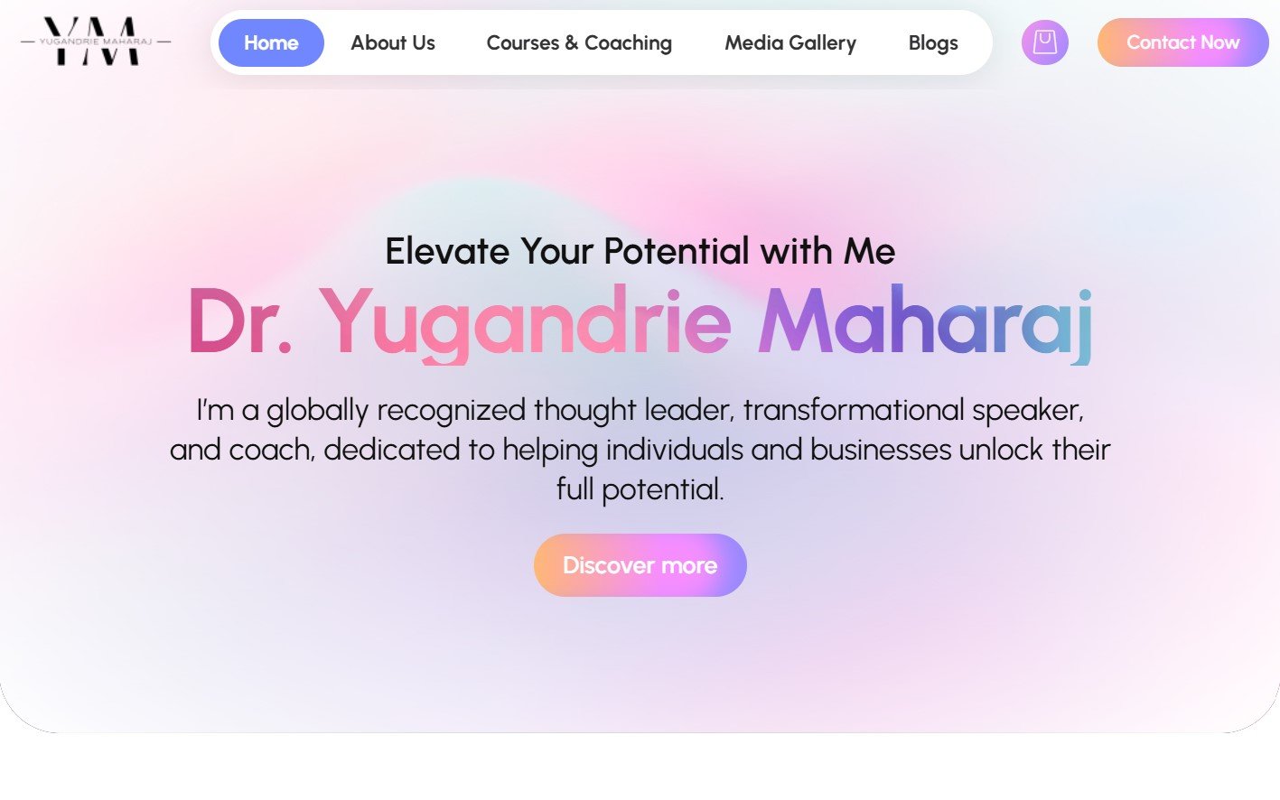 Dr. Yugandrie Maharaj, thought leader, speaker, and coach, on her website