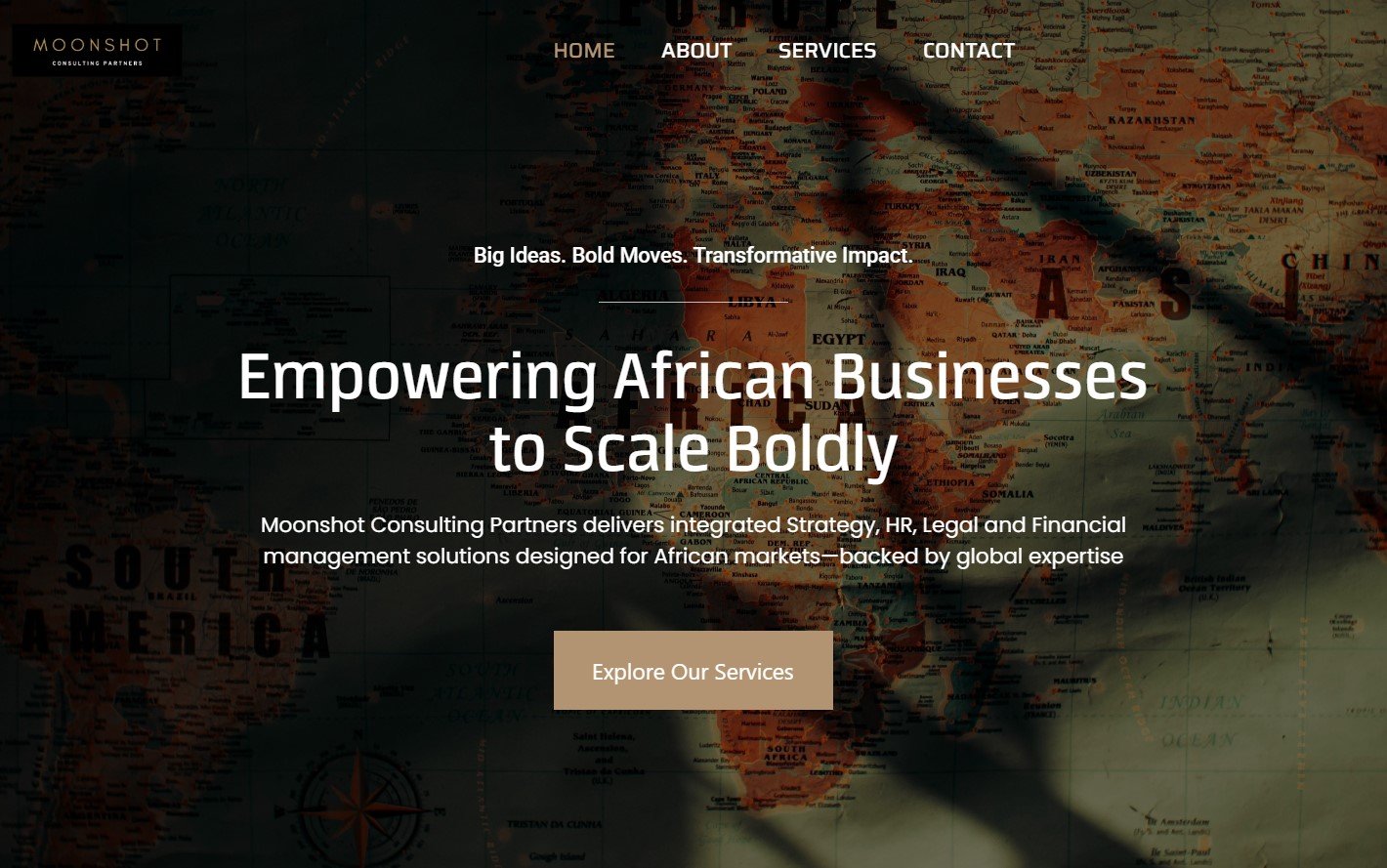 Moonshot Consulting Partners logo and text empowering African businesses to scale boldly.