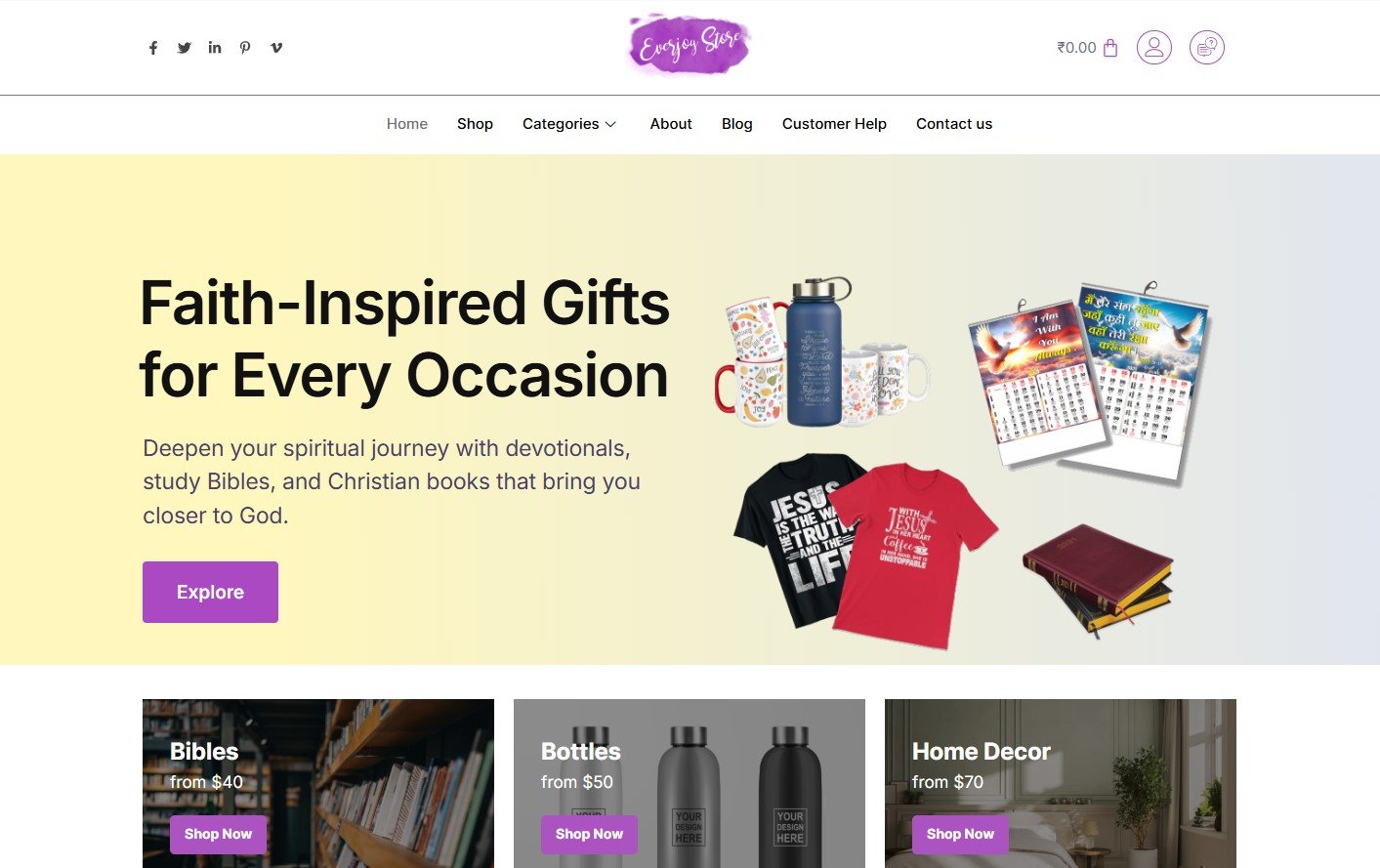 Everjoy Store: Faith-inspired gifts and Christian books for every occasion