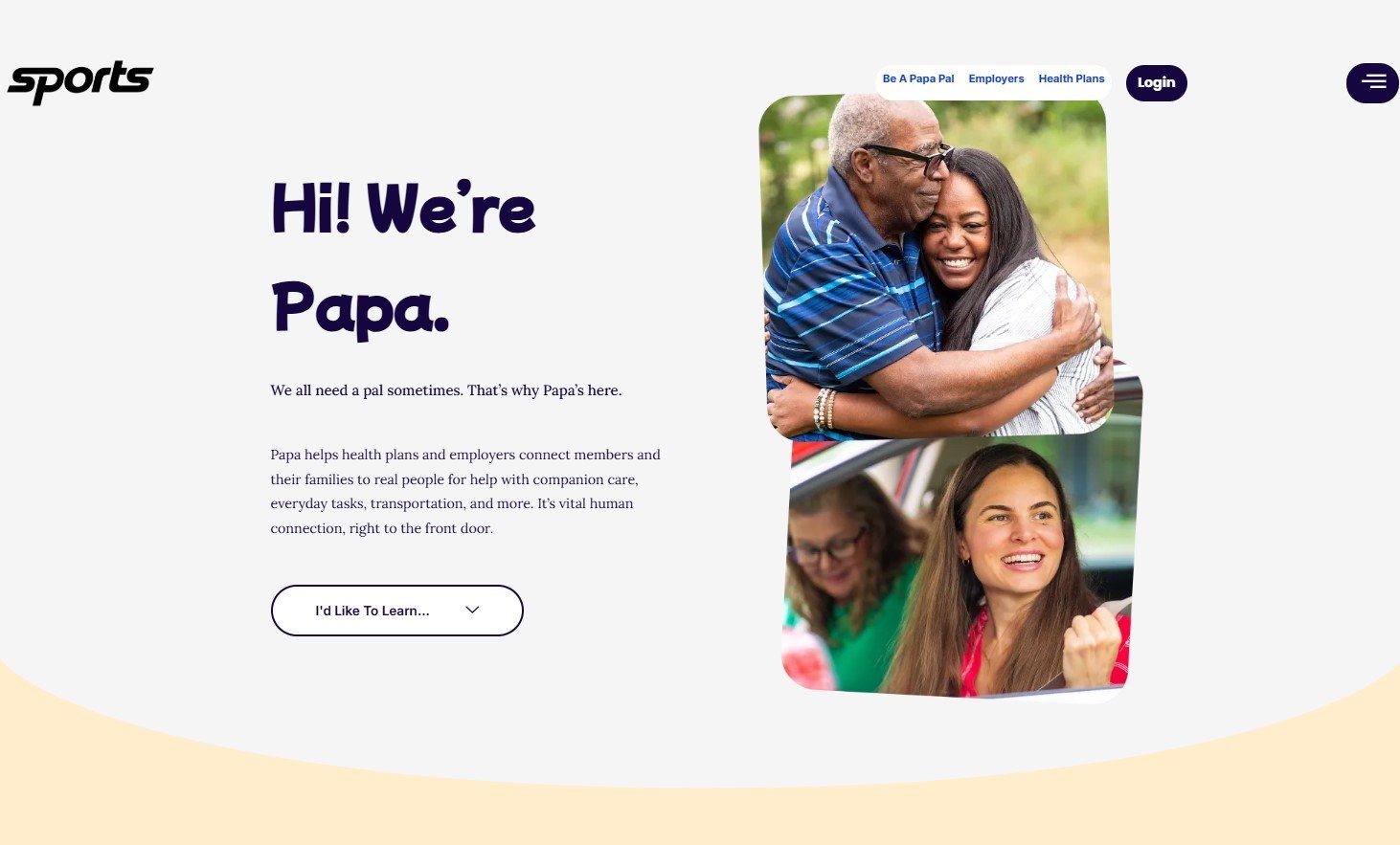Papa.com: Couple embracing, woman smiling in car