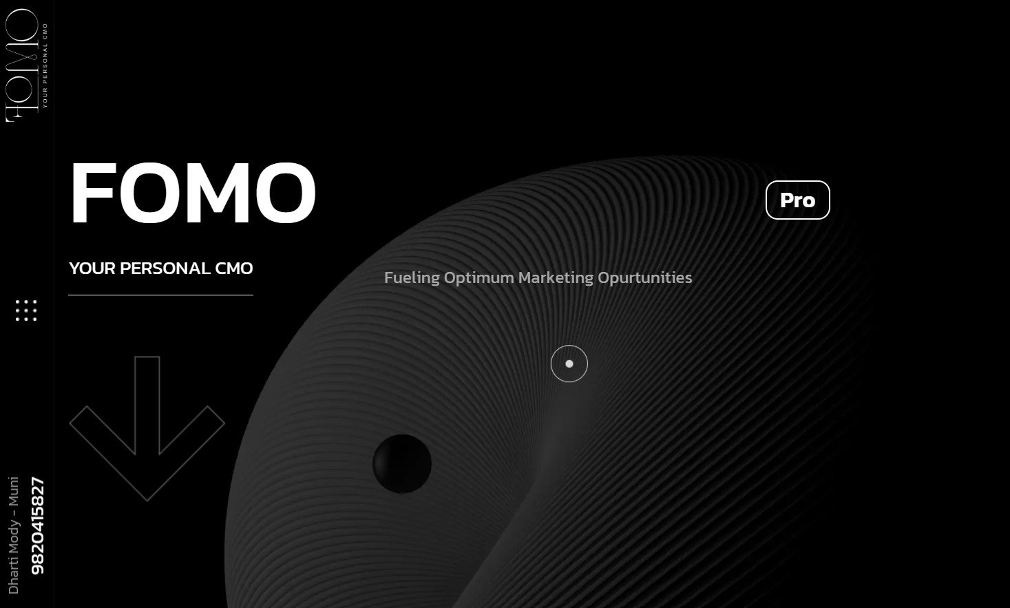 FOMO Your Personal CMO Pro page with abstract background